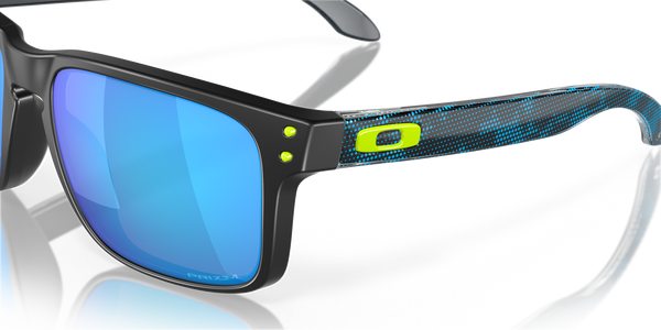 OAKLEY MEN'S  HOLBROOK LOW BRIDGE FIT RECTANGULAR SUNGLASSES, HI RES POLISHED BLACK/PRIZM SAPPHIRE, OO9244 56