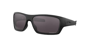 OAKLEY MEN'S OO9263 TURBINE RECTANGULAR SUNGLASSES, MATTE BLACK/PRIZM GREY POLARIZED, 63