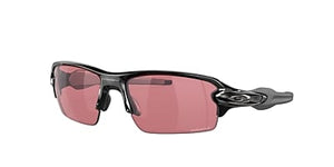 OAKLEY MEN'S OO9271 FLAK 2.0 LOW BRIDGE FIT RECTANGULAR SUNGLASSES, POLISHED BLACK/PRIZM DARK GOLF, 61