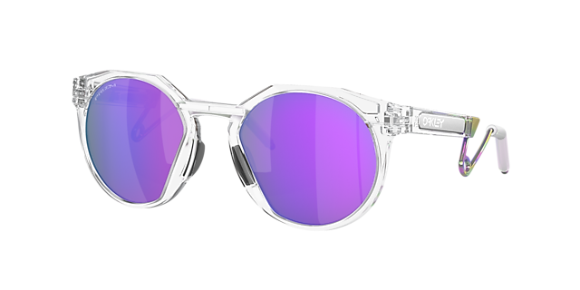 OAKLEY UNISEX SUNGLASSES MATTE CLEAR FRAME, PRIZM VIOLET LENSES, 52