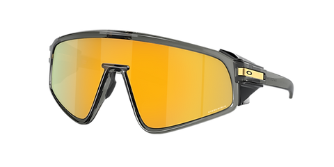 OAKLEY OO9404 LATCH PANEL RECTANGULAR SUNGLASSES, GREY SMOKE/PRIZM 24K, 35