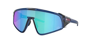 OAKLEY OO9404 LATCH PANEL RECTANGULAR SUNGLASSES, TRANSPARENT BLUE/PRIZM SAPPHIRE, 35