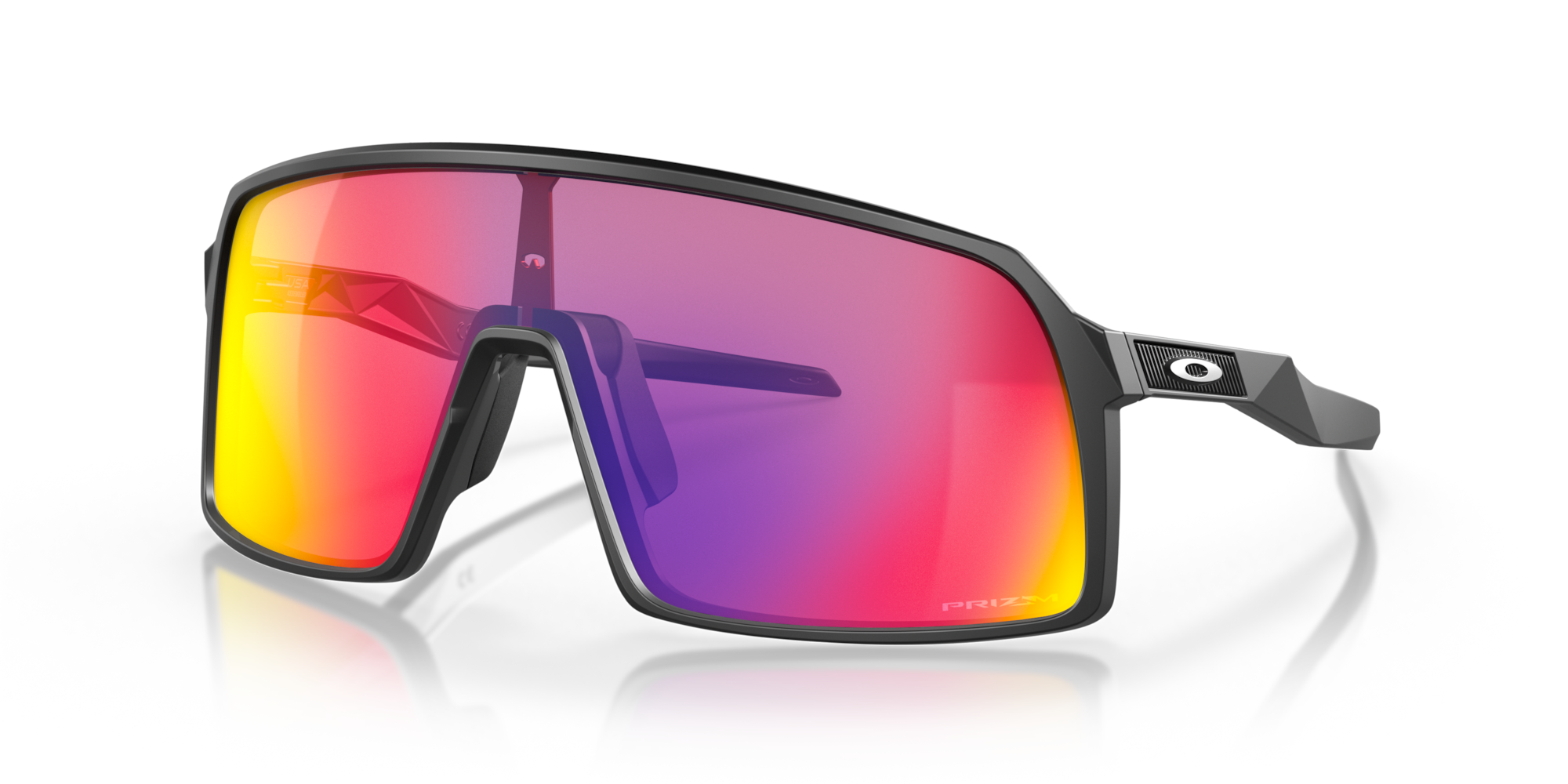 OAKLEY MEN'S OO9406A 940606 SUTRO LOW BRIDGE FIT RECTANGULAR SUNGLASSES, MATTE BLACK/SILVER/PRIZM ROAD, 37