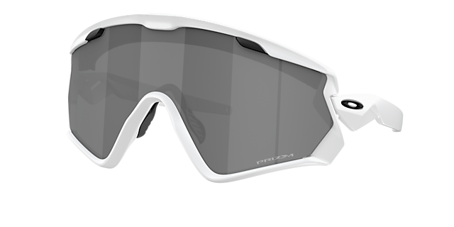 OAKLEY MEN'S OO9418 WIND JACKET 2.0 RECTANGULAR SUNGLASSES, MATTE WHITE/PRIZM BLACK, 45