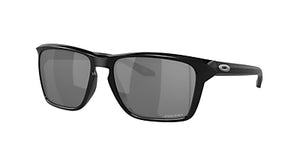 OAKLEY MEN'S OO9448F SYLAS LOW BRIDGE FIT RECTANGULAR SUNGLASSES, POLISHED BLACK/PRIZM BLACK POLARIZED, 58