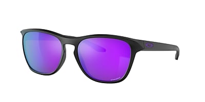 OAKLEY MEN'S OO9479 MANORBURN SQUARE SUNGLASSES, MATTE BLACK/PRIZM VIOLET, 56