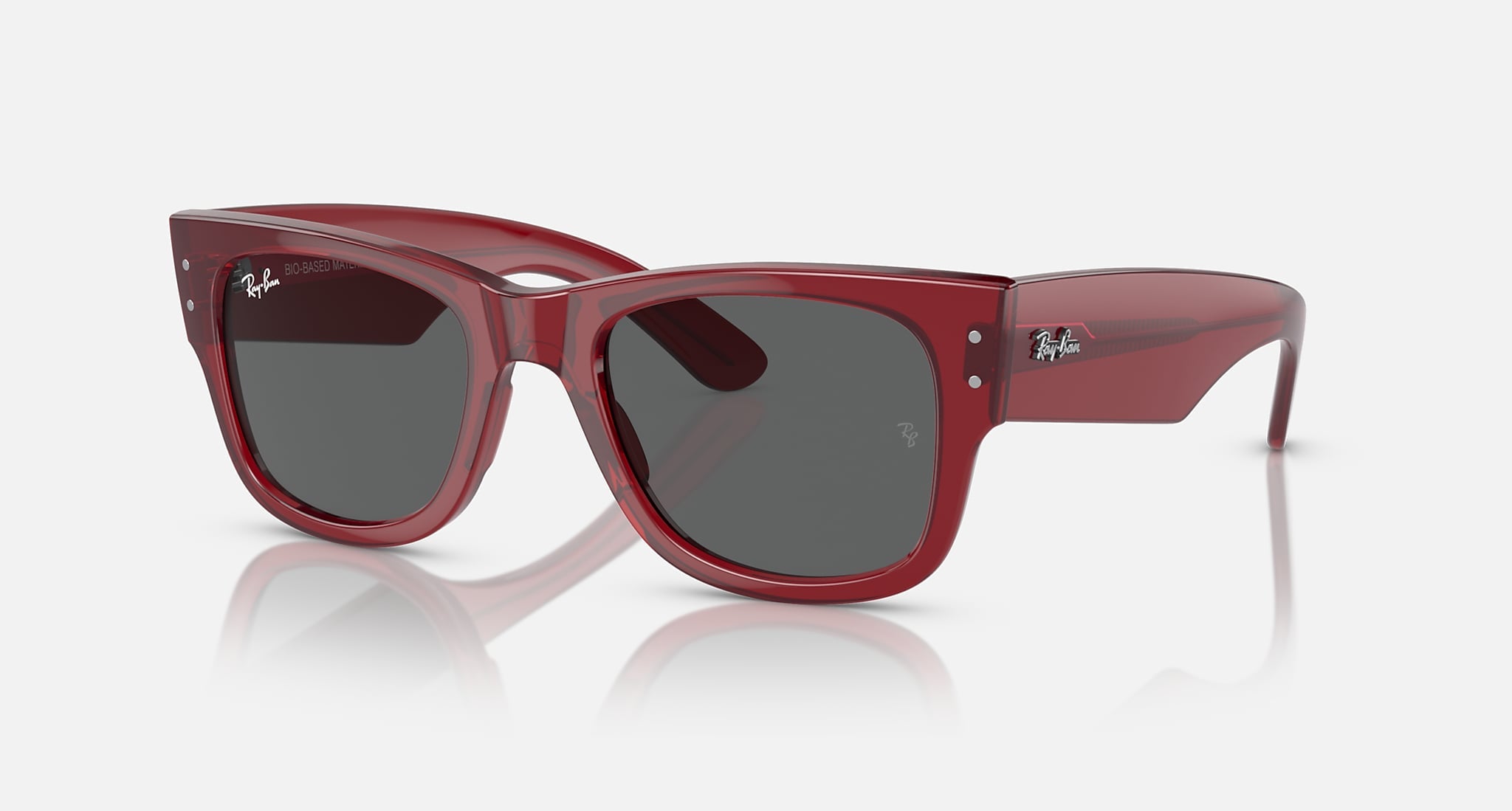 RAY-BAN MEGA WAYFARER LIMITED TRANSPARENT RED/DARK GRAY, 51