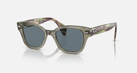 RAY-BAN RB0880S POLISHED TRANSPARENT GREEN/DARK BLUE, 53