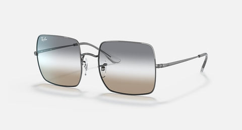 RAY-BAN SQUARE 1971 BI-GRADIENT POLISHED GUNMETAL/CLEAR GREY/BROWN GRADIENT,54