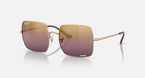 RAY-BAN SQUARE 1971 CHROMANCE POLISHED ROSE GOLD/RED,54