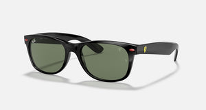 RAY-BAN RB2132M SCUDERIA FERRARI COLLECTION POLISHED BLACK/G-15 GREEN, 55