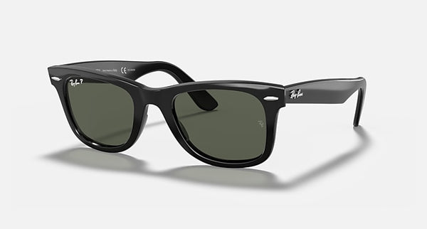 RAY-BAN NEW WAYFARER CLASSIC Polarized Polished Black/Green, 55