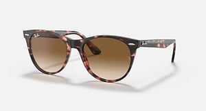 RAY-BAN WAYFARER II FLECK POLISHED PINK HAVANA/LIGHT BROWN GRADIENT, 55