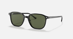 RAY-BAN LEONARD POLISHED BLACK/G-15 GREEN, 51