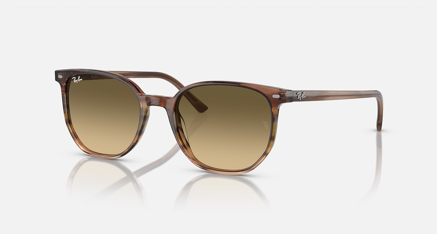 RAY-BAN ELLIOT POLISHED STRIPED BROWN & GREEN/BROWN BLACK, 54