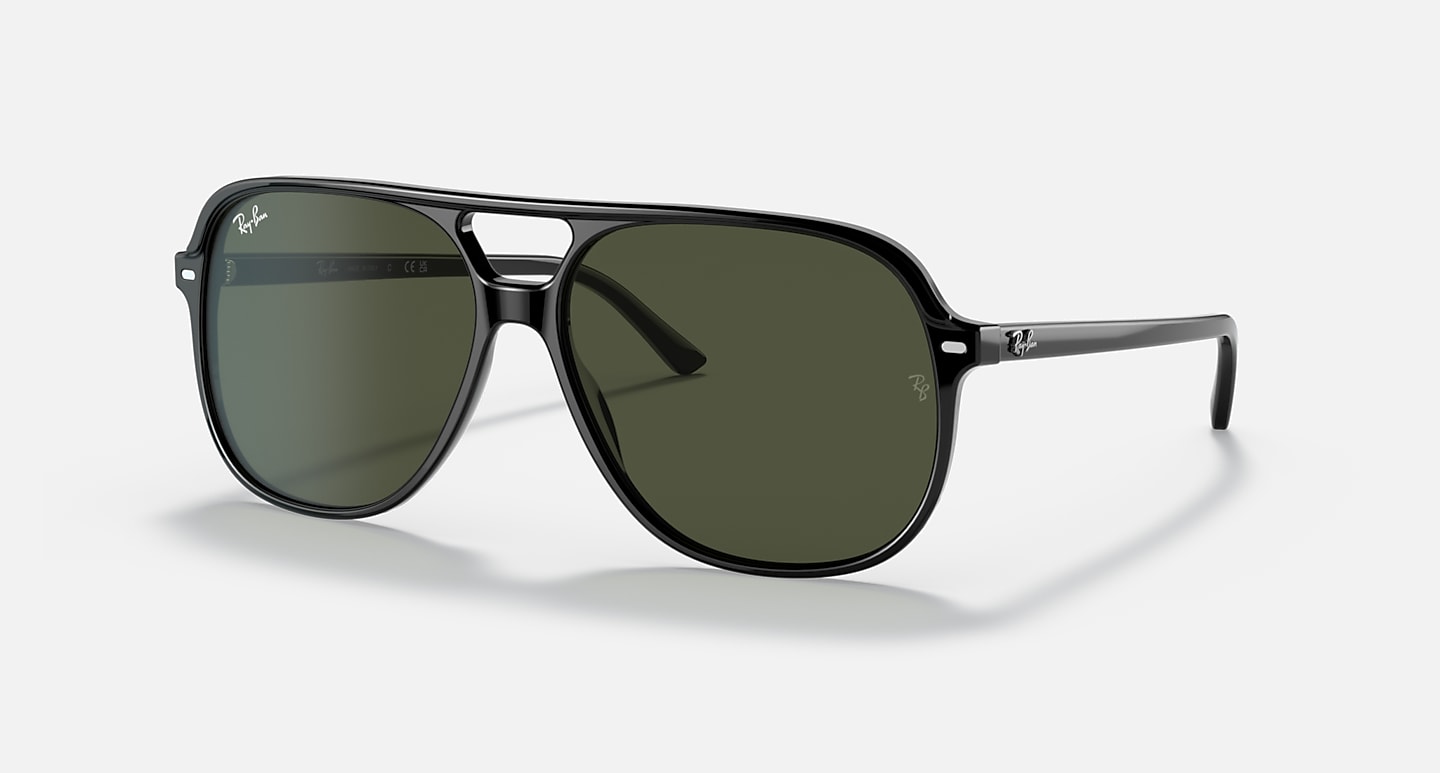 RAY-BAN BILL POLISHED BLACK/G-15 GREEN, 60