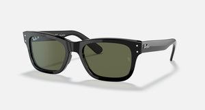 RAY-BAN BURBANK POLISHED BLACK/G-15 GREEN, 52