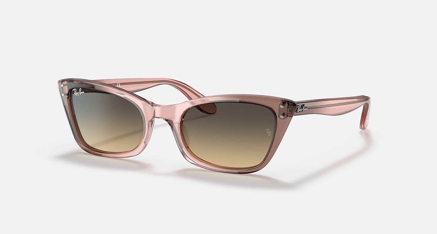 RAY-BAN LADY BURBANK POLISHED TRANSPARENT PINK/BROWN VINTAGE, 52