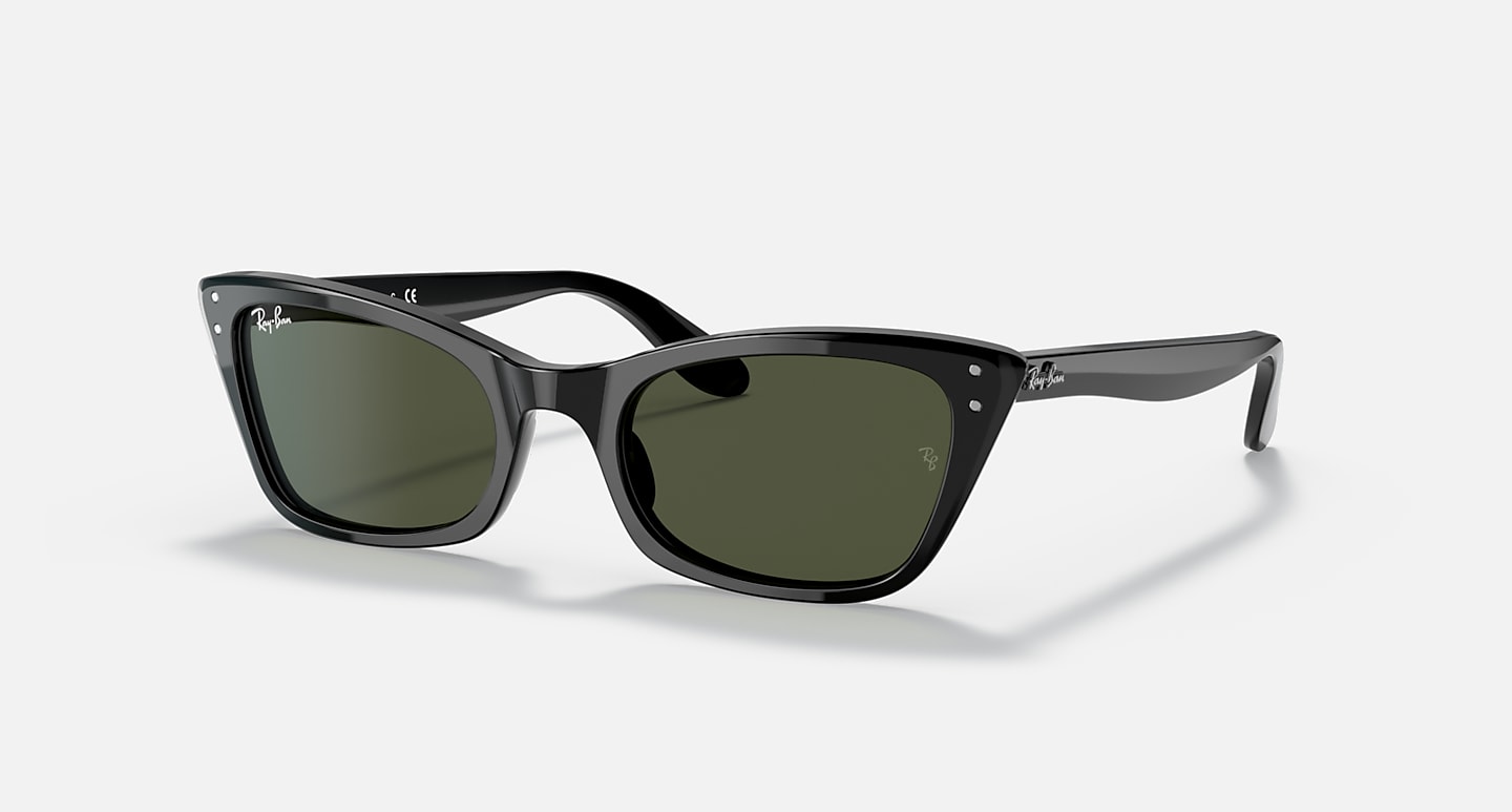 RAY-BAN LADY BURBANK POLISHED BLACK/GREEN, 55