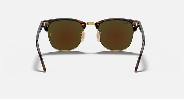 RAY-BAN CLUBMASTER FLASH LENSES in Havana On Gold and Blue Flash 49