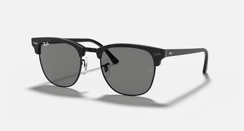 RAY-BAN CLUBMASTER CLASSIC POLISHED BLACK/DARK GREY, 49