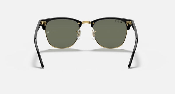 RAY-BAN CLUBMASTER Classic Sunglasses in Black On Gold and G-15 Green 49