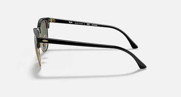 RAY-BAN CLUBMASTER Classic Sunglasses in Black On Gold and G-15 Green 49