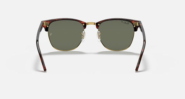 RAY-BAN CLUBMASTER CLASSIC Polarized Polished Tortoise on Gold/G-15 Green, 51