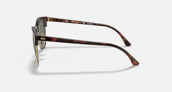 RAY-BAN CLUBMASTER CLASSIC Polarized Polished Tortoise on Gold/G-15 Green, 51