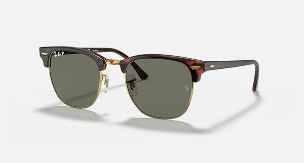 RAY-BAN CLUBMASTER CLASSIC Polarized Polished Tortoise on Gold/G-15 Green, 51