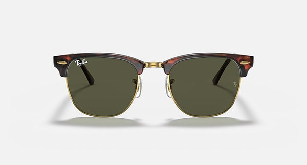 RAY-BAN CLUBMASTER Classic Sunglasses in Tortoise On Gold and G-15 Green 51