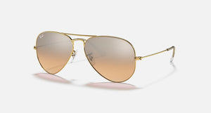 RAY-BAN AVIATOR GRADIENT POLISHED ARISTA GOLD/SILVER/PINK, 58