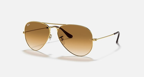 RAY-BAN AVIATOR CLASSIC Polarized Polished Arista Gold/ B-15 Brown, 58
