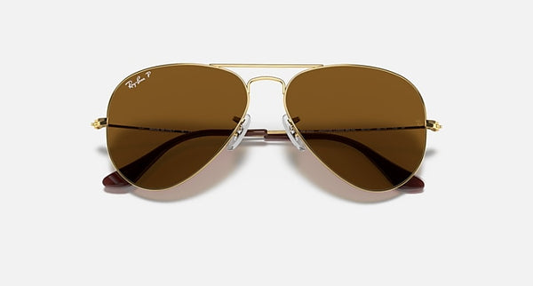 RAY-BAN AVIATOR CLASSIC Polished Arista Gold/ B-15 Brown, 55