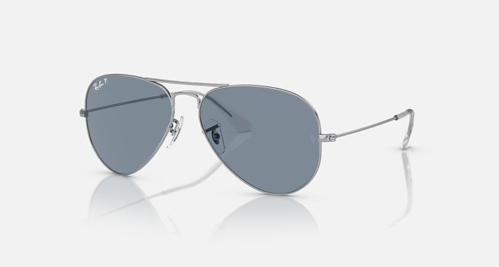 RAY-BAN AVIATOR GRADIENT POLISHED SILVER/BLUE, 58