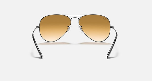 RAY-BAN Aviator Gradient Sunglasses in Gunmetal and Light Brown Gradient 58