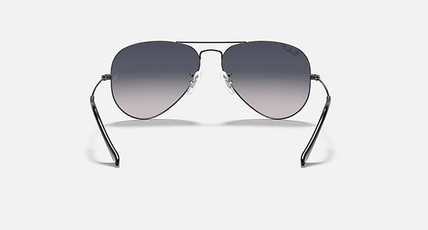 RAY-BAN AVIATOR GRADIANT Polarized Polished Gunmetal/Blue Grey, 55