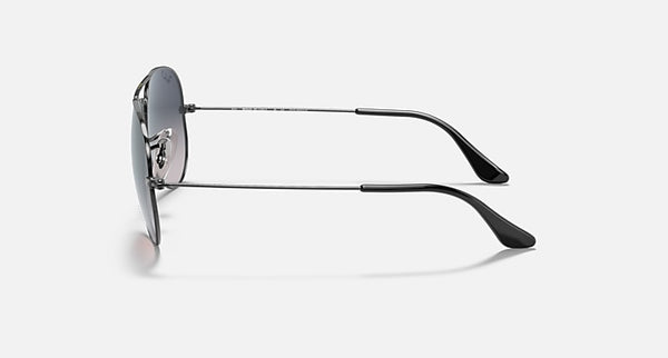 RAY-BAN AVIATOR GRADIANT Polarized Polished Gunmetal/Blue Grey, 55