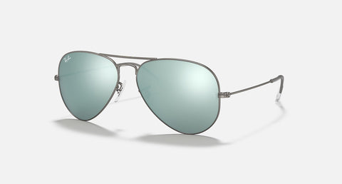 RAY-BAN AVIATOR GRADIENT MATTE GUNMETAL/SILVER FLASH, 55