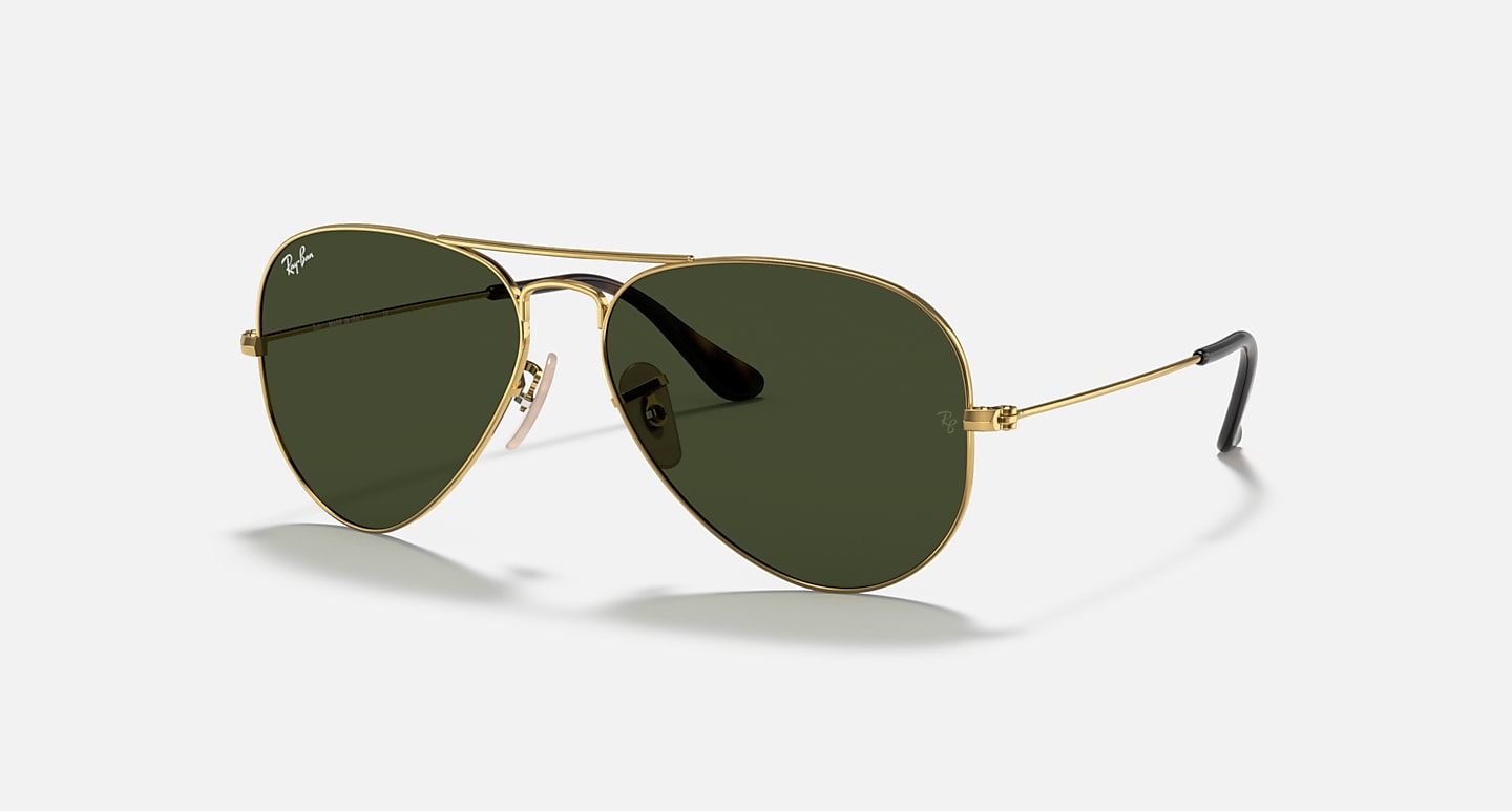 RAY-BAN AVIATOR GRADIENT POLISHED ARISTA GOLD/G-15 GREEN, 58