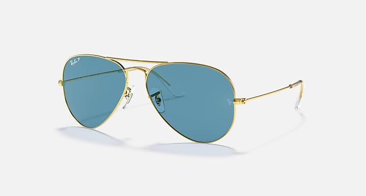 RAY-BAN AVIATOR GRADIENT POLISHED GOLD/BLUE, 58