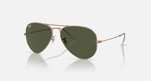 RAY-BAN AVIATOR GRADIENT POLISHED ROSE GOLD/GREEN, 55