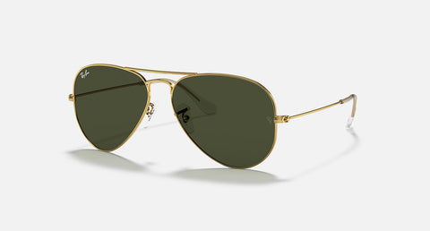 RAY-BAN AVIATOR GRADIENT POLISHED ARISTA GOLD/G-15 GREEN, 55