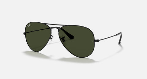 RAY-BAN AVIATOR GRADIENT POLISHED BLACK/G-15 GREEN, 58