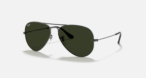 RAY-BAN AVIATOR GRADIENT POLISHED GUNMETAL/G-15 GREEN, 58