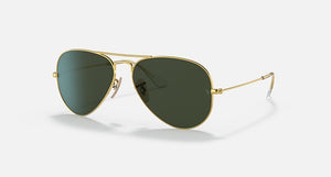 RAY-BAN AVIATOR GRADIENT POLISHED ARISTA GOLD/G-15 GREEN, 58