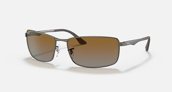 RAY-BAN RB3418 Polarized Matte Gunmetal/Brown, 61