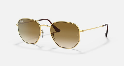 RAY-BAN HEXAGONAL POLISHED ARISTA GOLD/LIGHT BROWN GRADIENT, 51