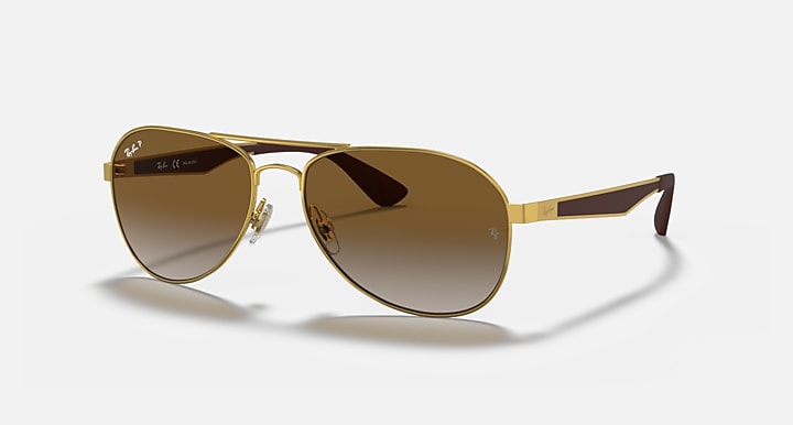 RAY-BAN RB3549 POLISHED ARISTA GOLD/BROWN, 58