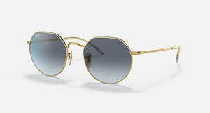 RAY-BAN JACK POLISHED ARISTA GOLD/BLUE/GREY, 53